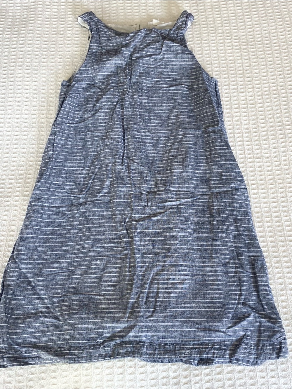 beachlunchlounge Blue and White Striped Sleeveless Dress size medium
